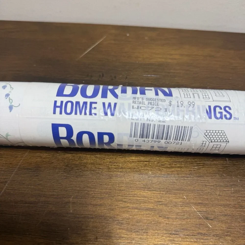 Vtg Borden Home Wallcoverings Vinyl Wallpaper Double Roll Floral Vine WC721 NOS